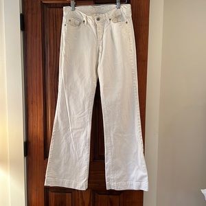 White wide legged jeans